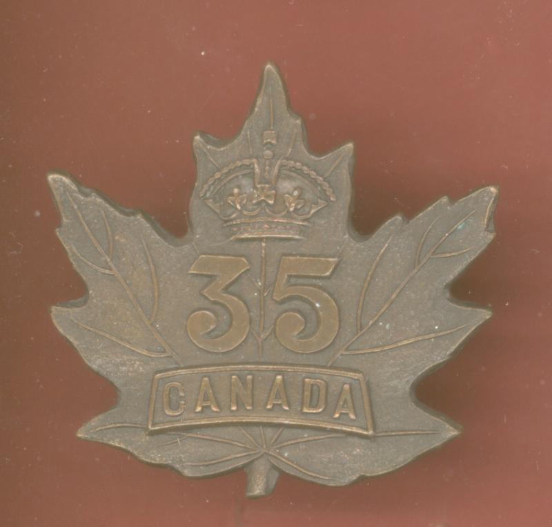 Canadian 35th Toronto Battalion, WW1 CEF Officer's Cap Badge