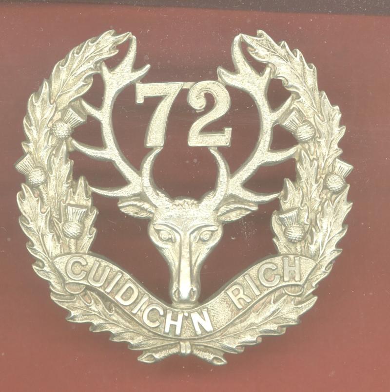 Canadian 72nd Bn. Seaforth Highlanders of Canada WW1 CEF glengarry badge