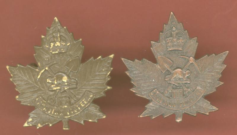 1st Canadian Pioneer Bn. WW1 CEF collar badges