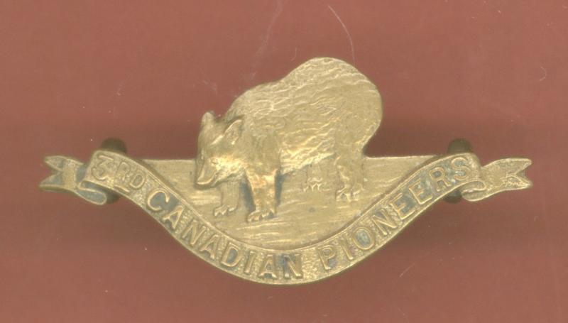 3rd Canadian Pioneer Bn. WW1 CEF collar badge