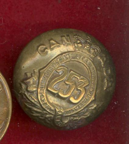 Canadian 253rd Queen's University Highland Bn. WW1 CEF button