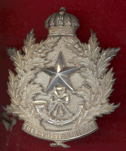 Cameronians Scottish Rifles Victorian Officer silver shoulder belt plate