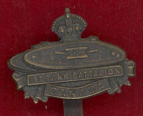Canadian 1st Tank Bn. WW1 CEF cap badge