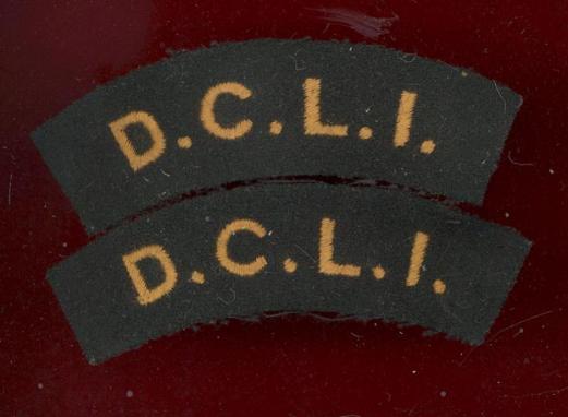 D.C.L.I. Duke of Cornwall's Light Infantry cloth shoulder titles