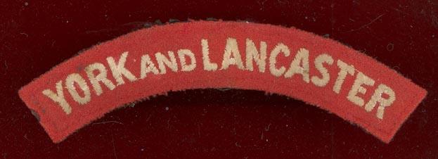 YORK & LANCASTER Regiment WW2 cloth shoulder title