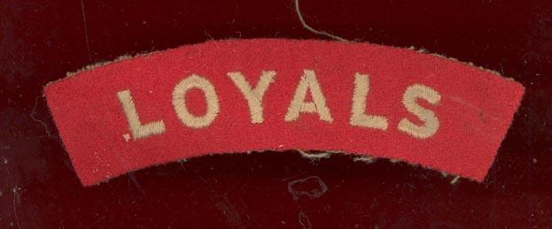 LOYALS The Loyal Regiment cloth shoulder title 