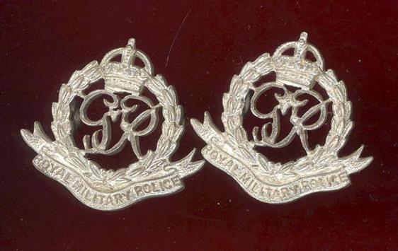 Royal Military Police Officers K/C dress collar badges 