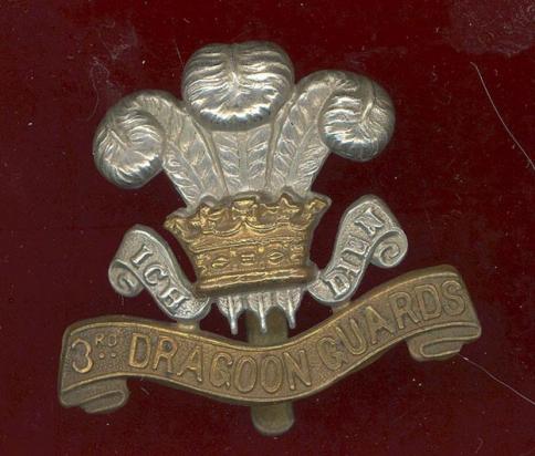 3rd PWO Dragoon Guards WW1 OR's round top 3 cap badge
