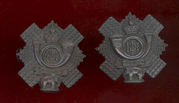 Highland Light Infantry WW1  Officer's OSD collar badges 