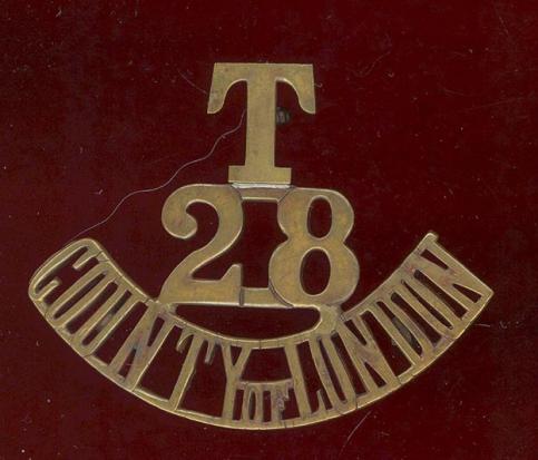 T / 28 / COUNTY of LONDON WW1 shoulder title