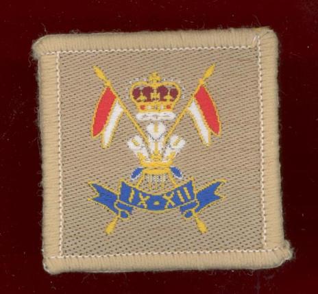 9th - 12th Prince of Wales's Royal Lancers cloth beret badge