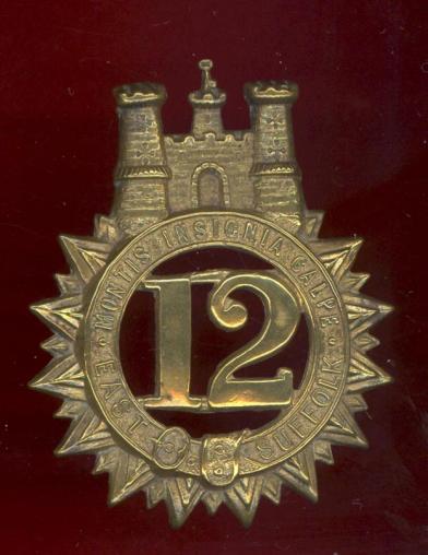 12th (East Suffolk) Regiment Victorian OR'sglengarry badge .