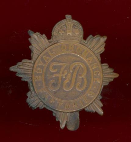 Royal Ordnance Factories WW1 cap badge