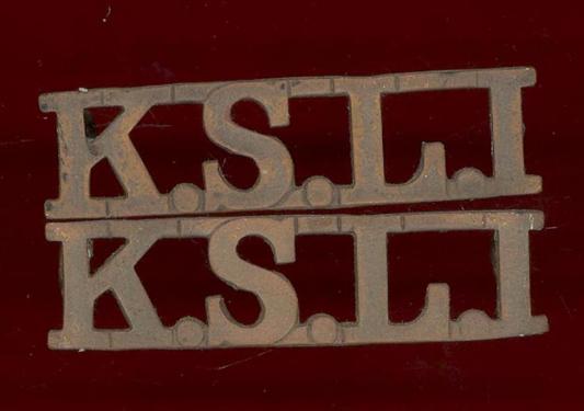 K.S.L.I. King's Shropshire Light Infantry  shoulder titles