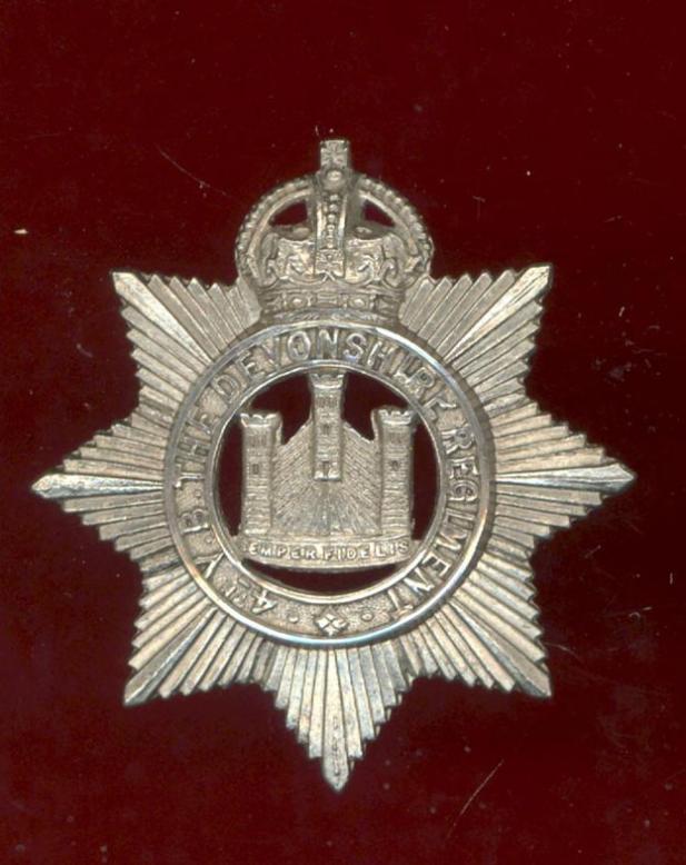 4th VB The Devonshire Regiment Edwardian OR's cap badge