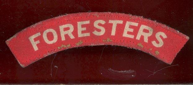 FORESTERS The Sherwood Foresters Regt. WW2 printed shoulder title