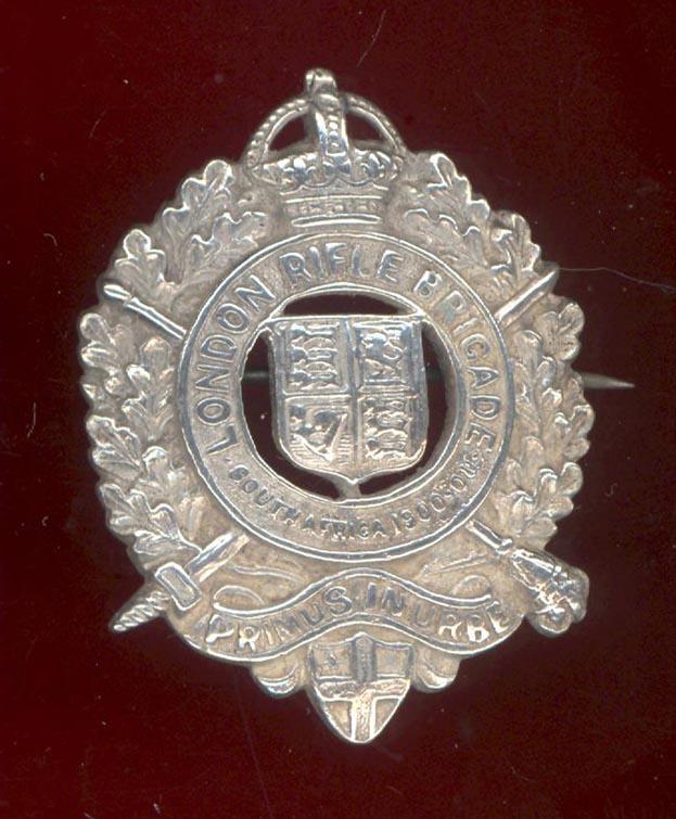 London Rifle Brigade Officer's WW1 cap badge