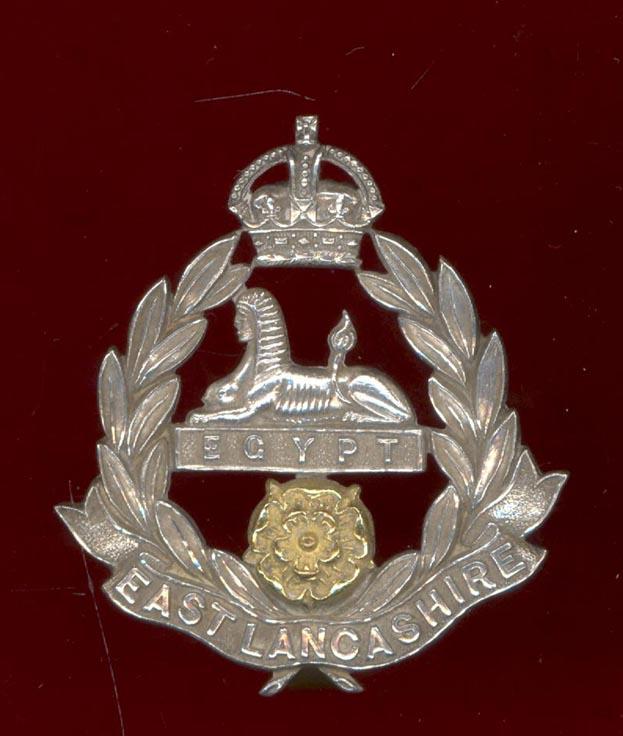 East Lancashire Regiment.WW1 Officer's dress cap badge