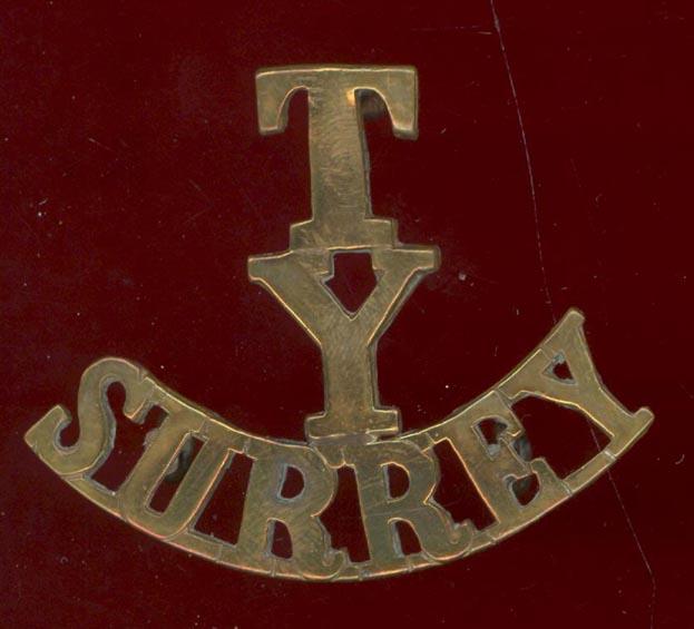 T / Y / SURREY WW1 The Surrey Yeomanry shoulder title