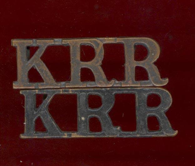 K-R-R King's Royal Rifle Corps shoulder titles