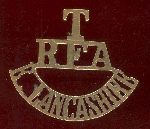 T / RFA / E.LANCASHIRE WW1 shoulder title