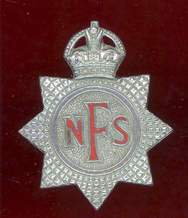 National Fire Service WW2 cap badge