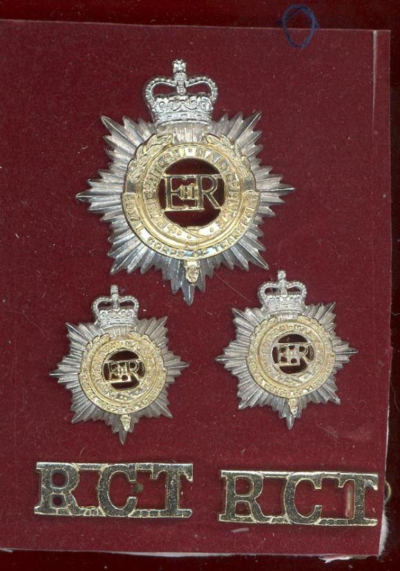 Royal Corps of Transport staybright cap,collars & titles badges
