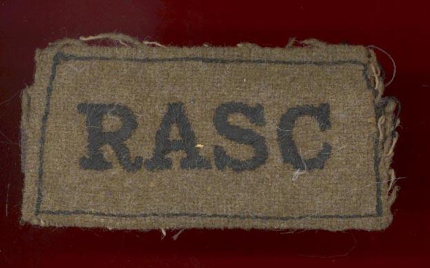 R.A.S.C. Royal Army Service Corps WW2 slip on shoulder title