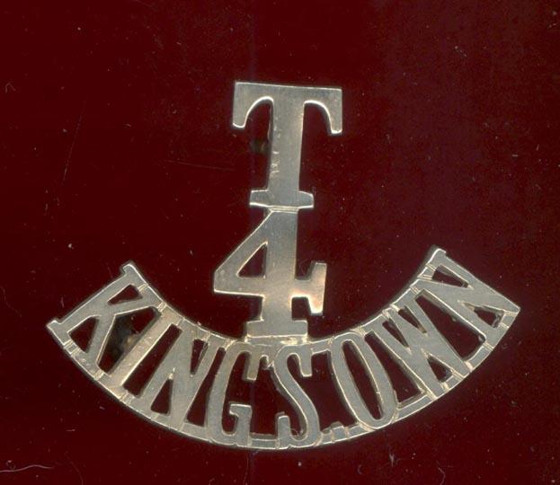 T / 4 / KING'S OWN 4th King's Own Royal Lancaster Regiment shoulder title