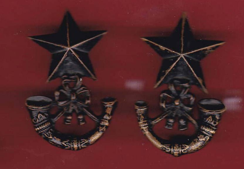 Cameronians Scottish Rifles Edwardian Officer's collar badges