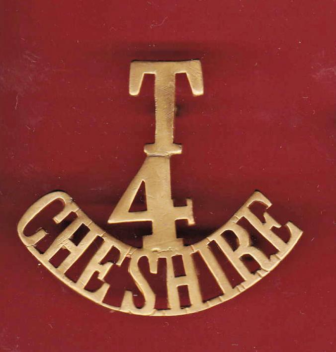T / 4 / CHESHIRE WW1 territorial shoulder title