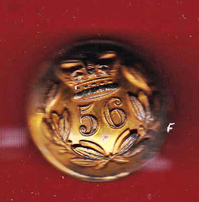 56th (West Essex) Regiment of Foot Victorian Officer's button