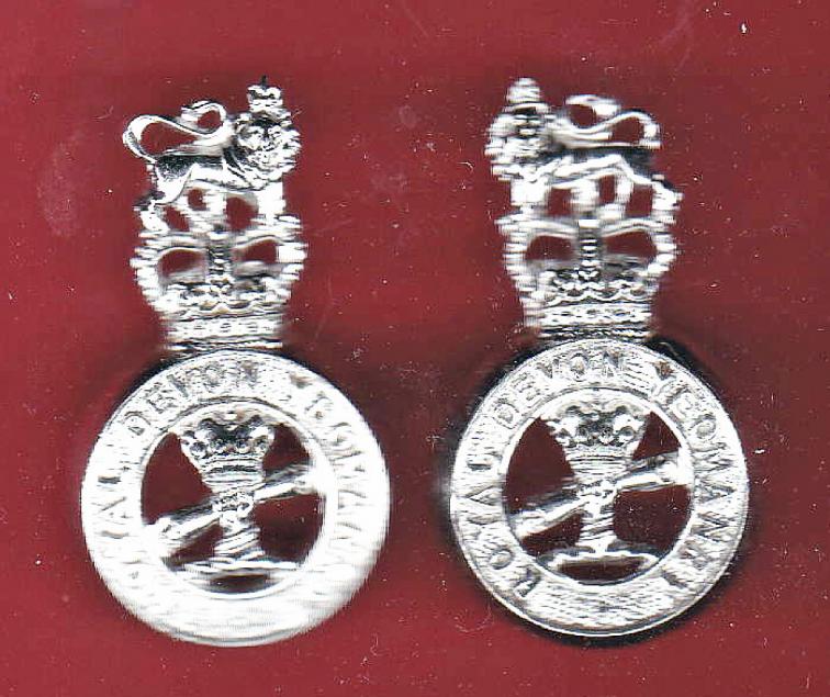 Royal Devon Yeomanry staybright collar badges