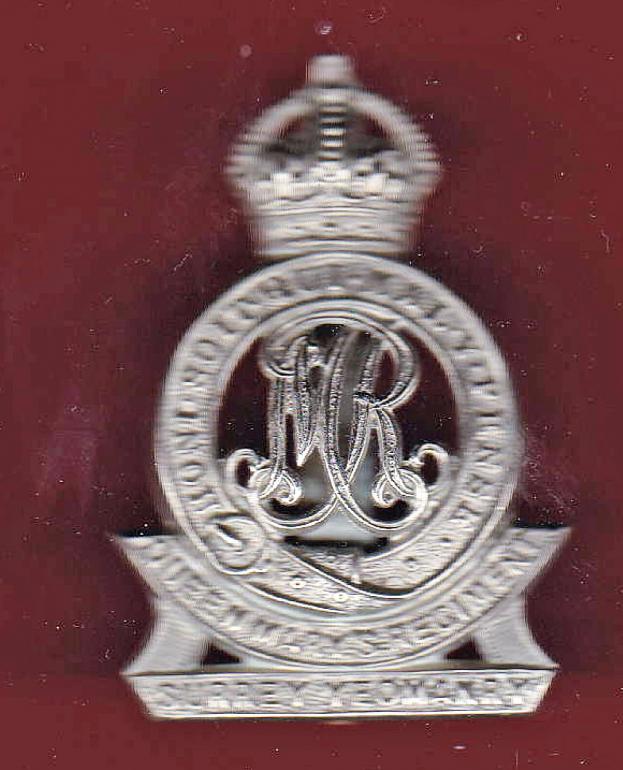QMR Surrey Yeomanry WW2 OR' cap badge