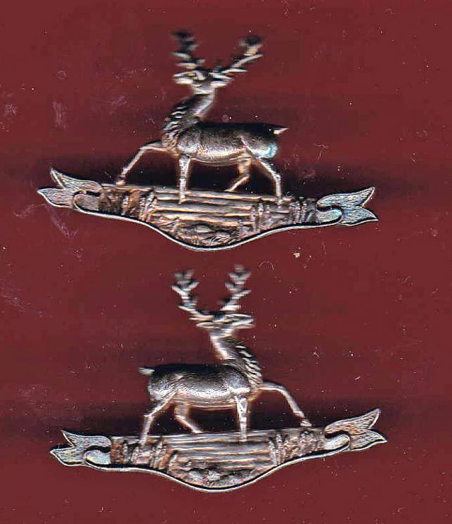 The Hertfordshire Yeomanry WW1 Officer's dress collar badges