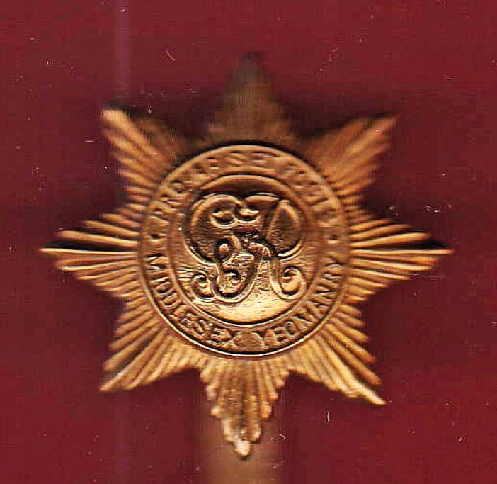 The Middlesex Yeomanry GvR WW1 cap badge