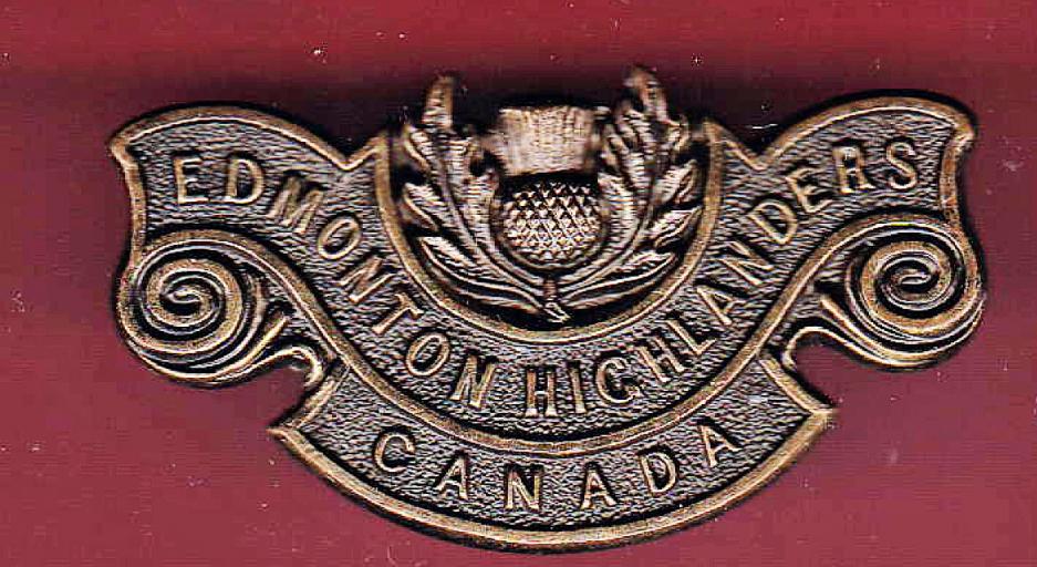 Canadian Edmonton Highlanders of Canada WW1 CEF shoulder title