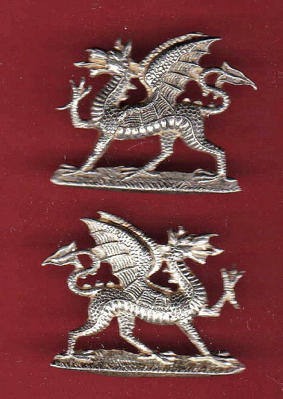 The Buffs Royal East Kent Regiment WW1 Officer's dress collar badges