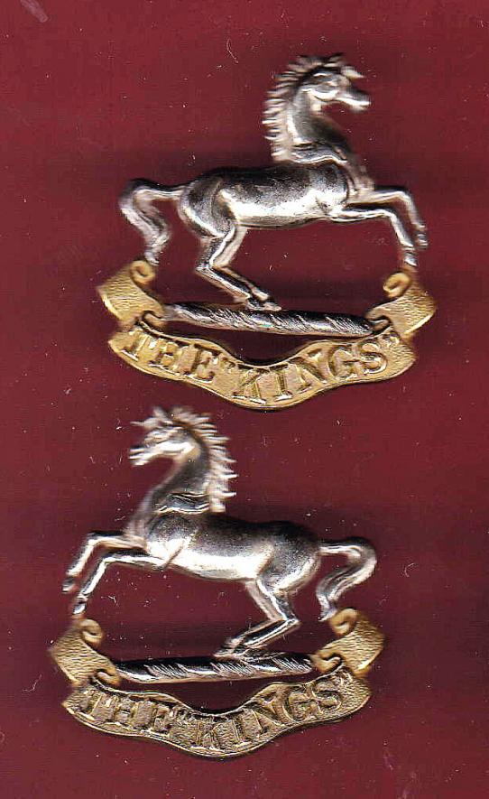 The King's Liverpool Regiment WW1 Officer's collar badges
