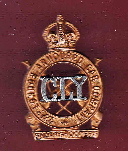 23rd London Armoured Car Company County of London Yeomanry OR's cap badge