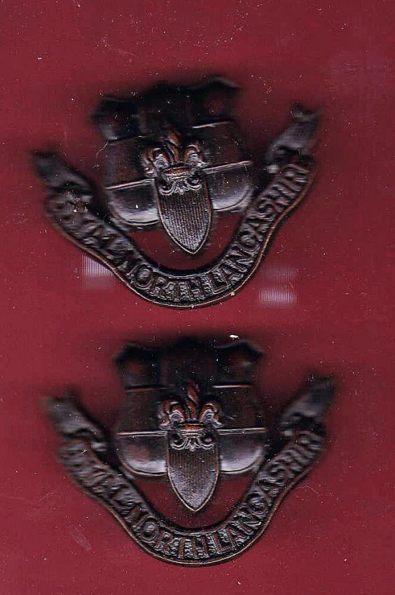 The Loyal North Lancashire Regiment. WW1 Officer's OSD collar badges