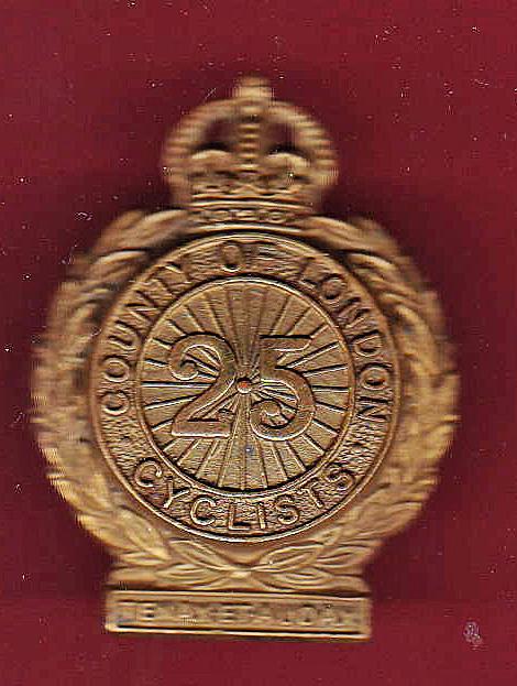 25th County of London (Cyclist) Batt. The London Regt. cap badge