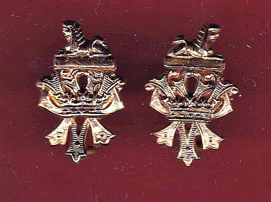 Princess Victoria's Royal Irish Fusiliers Victorian monogram collar badges