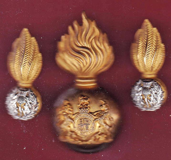 Scottish Royal Scots Fusiliers Officer's  glengarry & collar badges