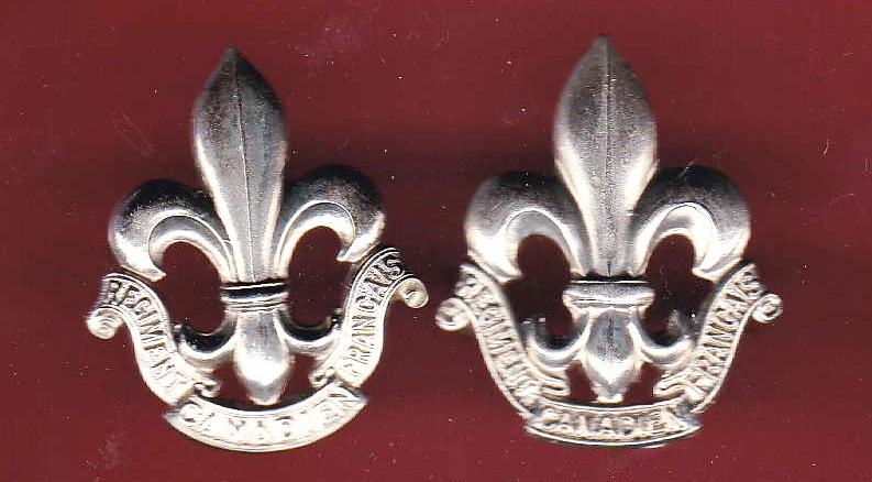Canadian Royal 22nd Regiment WW2 collar badges