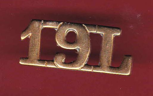 Indian Army 19 L ,19th Lancers shoulder title