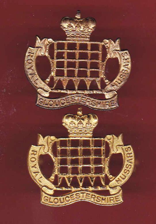 Royal Gloucestershire Hussars Yeomanry Officer's collar badges