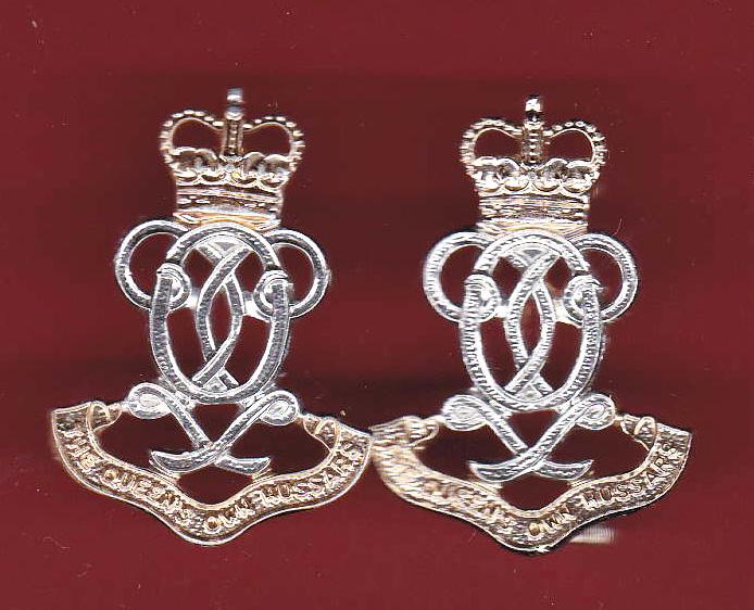 Queen's Own Hussars staybright collar badges