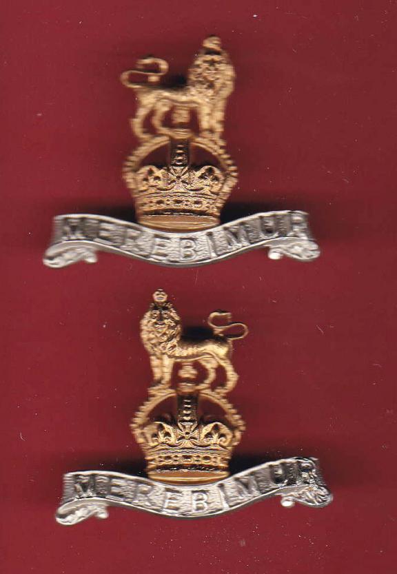 15th/19th King's Hussars OR's collar badges.