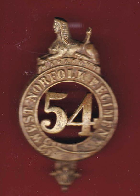 54th West Norfolk Regiment of Foot Victorian OR's glengarry badge